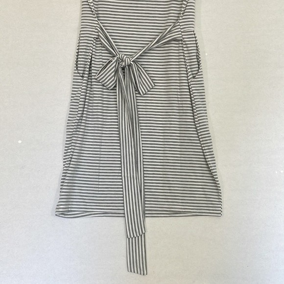 Zesica T-Shirt Dress with Pockets NWT Soft Knit, Henley Neckline Gray Stripe S - Picture 7 of 10